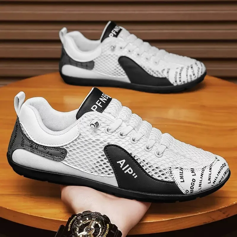 2026 Men Low Cut Mesh Sneakers Summer Slip-On Lace-Up Casual Shoes Outdoor Breathable Durable Men's Running Sports Shoes Zapatos
