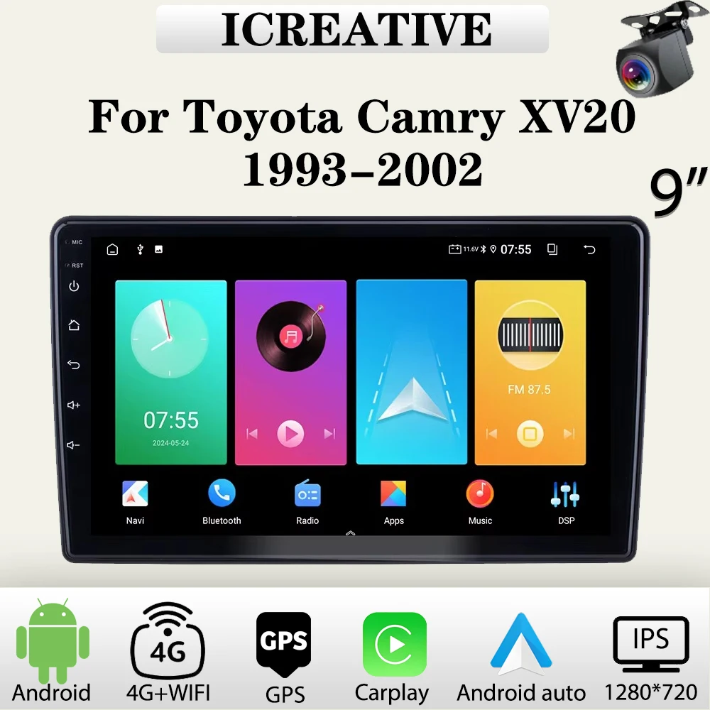 

Car Radio Android for Toyota Camry XV20 1996-2002 Multimedia Carplay Player 2Din Car Stereo Autoradio Head Unit Navigation GPS