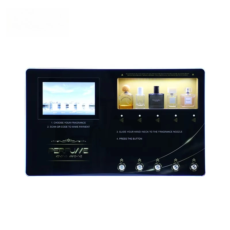 5 Spray Nozzle Custom Perfume Dispenser Vending Machine Smart Automatic Card Reader Cash Coin Acceptor Long Service Life