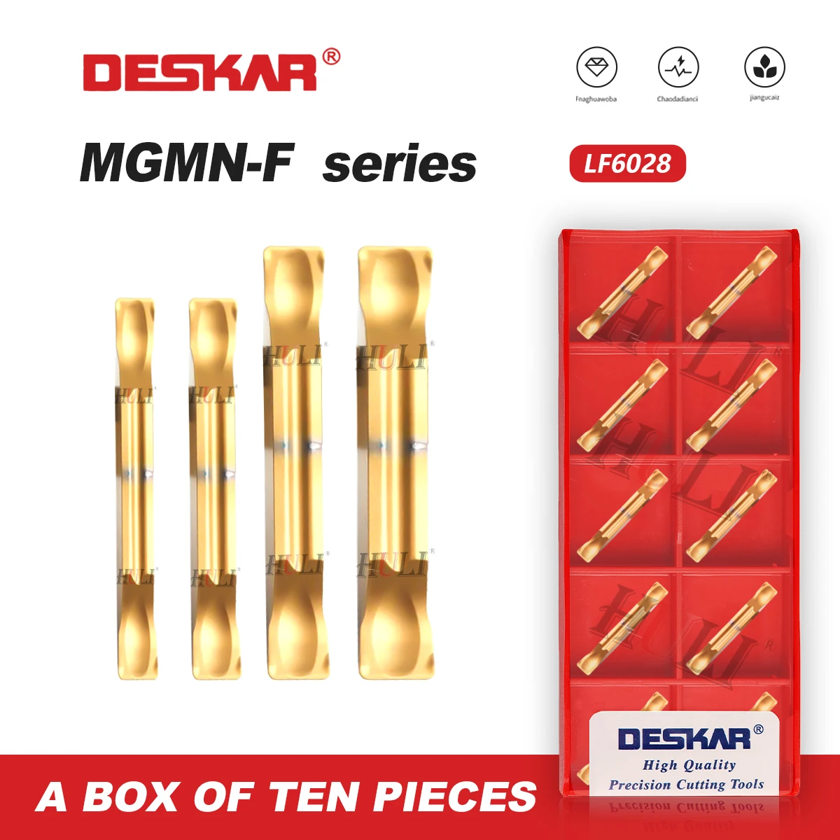 

DESKAR 100% Original MGMN Series Steel Parts Blades MGMN200 250 300 400-F LF6028 CNC Lathe Turning Tool Carbide Grooving Inserts