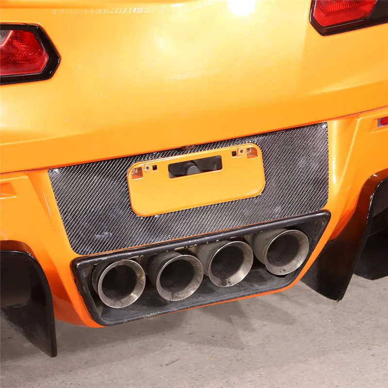 

Строгий для Corvette C7 2014-2019, мягкое углеродное волокно, задняя рамка номерного знака автомобиля, накладка, наклейка, аксессуары, компонент