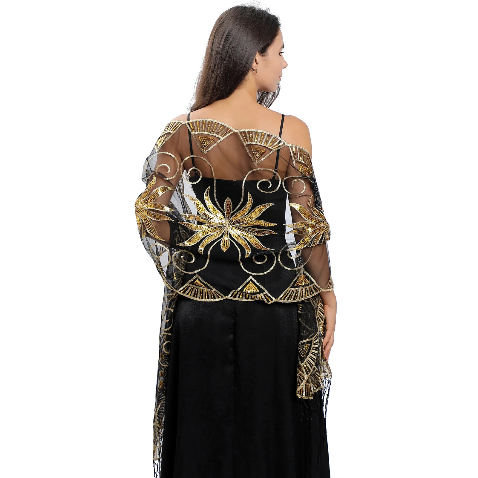 Sequins Shawls for Evening Dresses Bride Bridesmaid Boleros Wraps Wedding Party Shawl Tassel Cape Mariage Shrugs Boleros Banquet