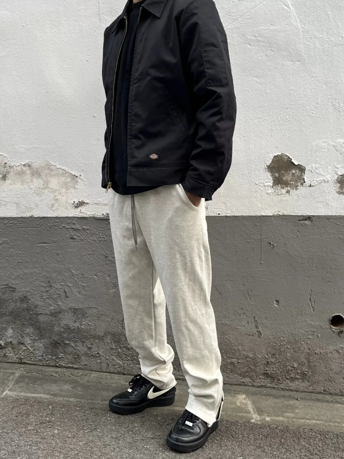 

Auticup Thiened American Sle Zipper Loose Casual Oaeal Color All-Match Autumn Winter Sweatpants Youth Faion