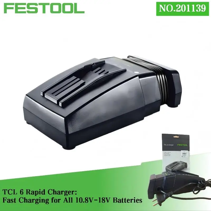 

Festool 201139 TCL 6 Pro Rapid Charger: Keep Tools Working with Quick Charging for 10.8-18V Batteries