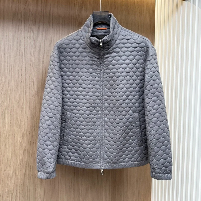 

Итальянская мужская новая осенне-зимняя облегающая ромбовидная теплая и дышащая деловая повседневная простая куртка для мужчин