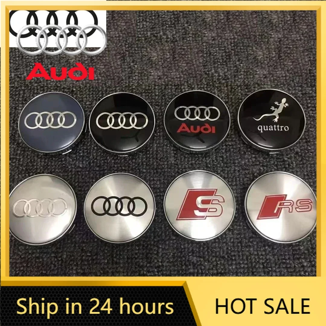 

4 шт. черные колпаки на ступицы колес 60 мм для Audi A1 A2 A3 A4 TT, центральные заглушки для шин, детали для тюнинга RS S.
