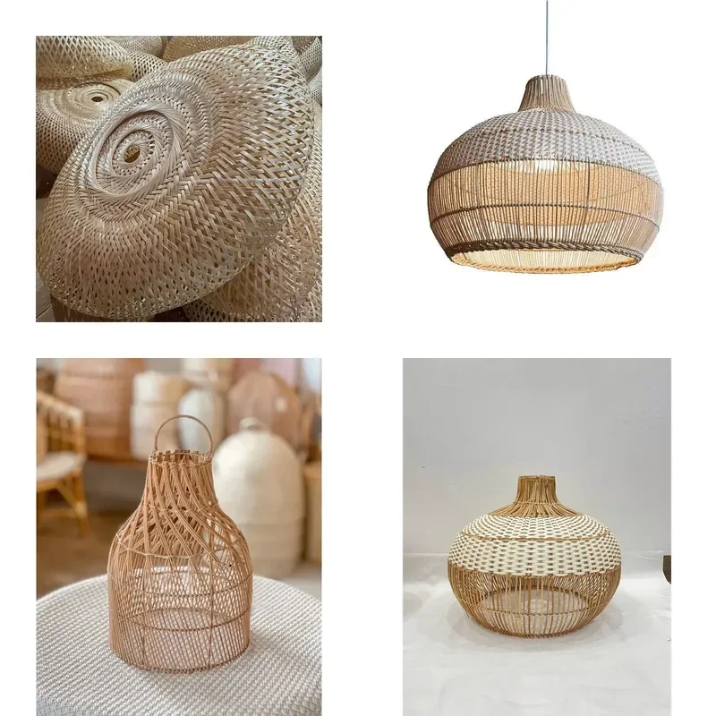 for Natural Bamboo Lamp Outdoor Hand Woven Chandelier  Garden Resort Decoration Batch Wholesale Export Factory Base