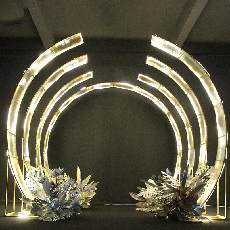 

Outdoor Indoor Party Stage Circle Reusable Removable Iron Arch Backdrop Decoration Metal Wedding Arch Round