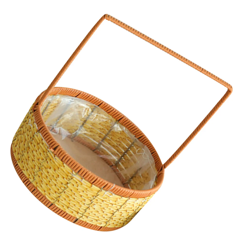

Woven Fruit Plastic Multi-Function Storage Basket For Kitchen Snack Vegetable Bread Organizer Household Decorative