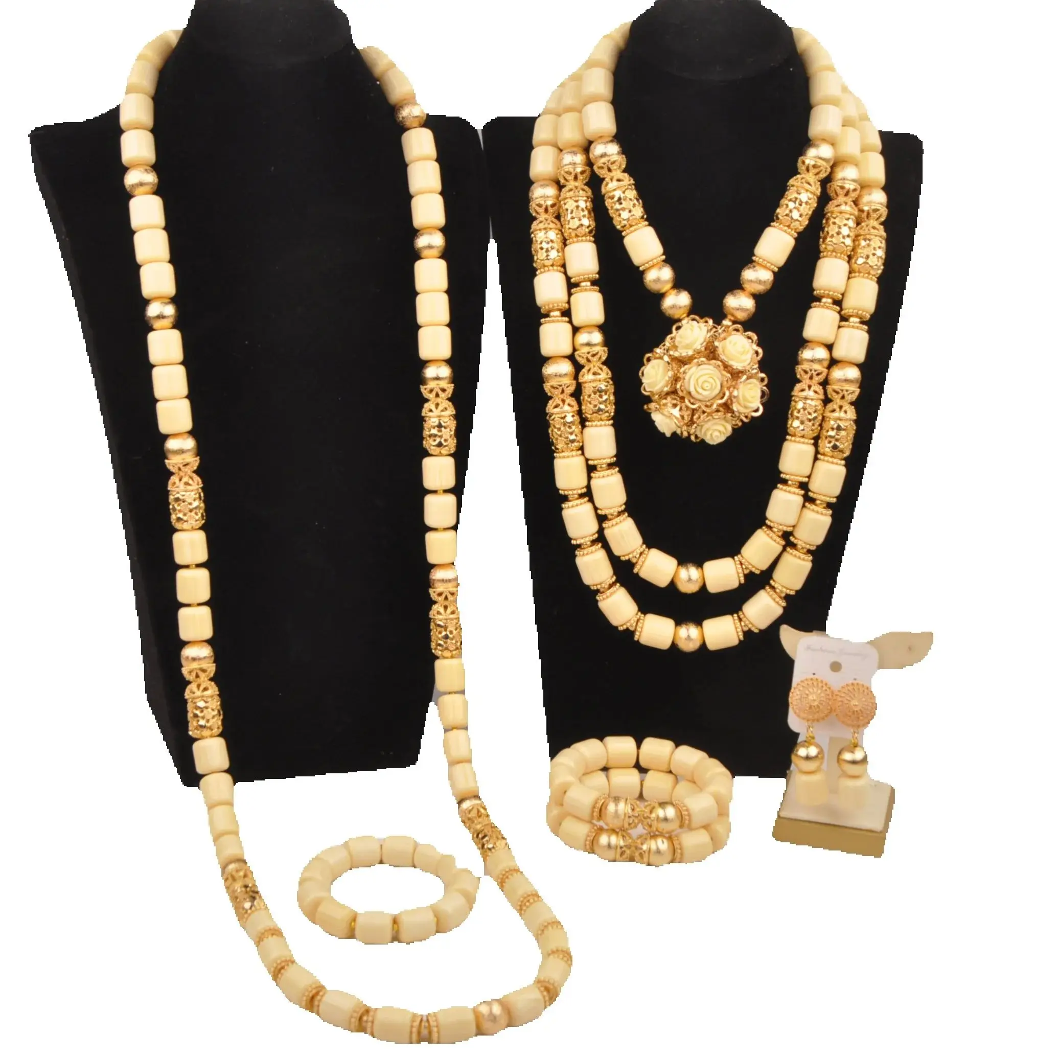 

White Artificial Coral Jewelry Set