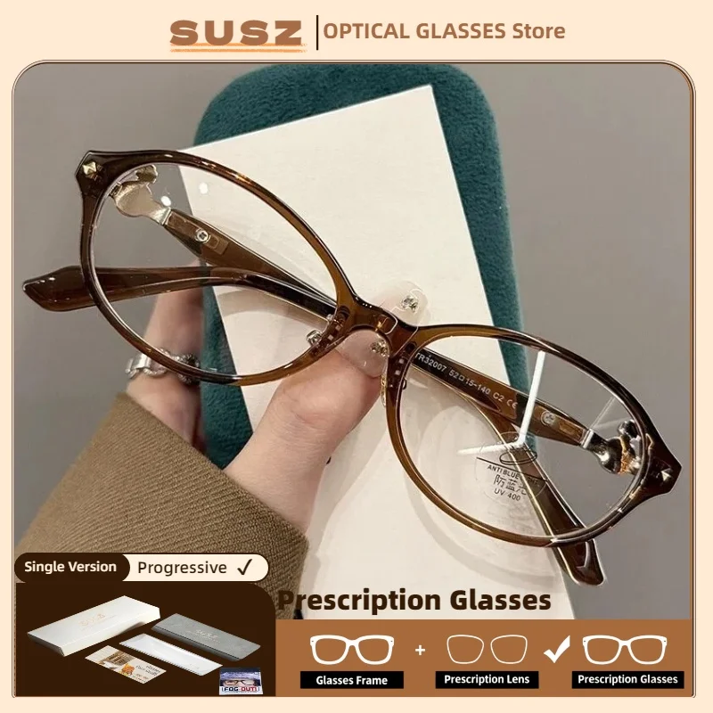 

SUSZ Myopia Prescription Glasses Rectangle Progressive Optical Glasses For Women Anti Blue Light Protection Full Rim Eyewear