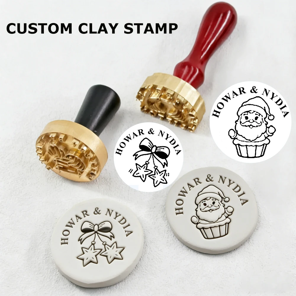 

Customized Pottery Stamp for Clay Handmade Your Own Logo Design Personalized Ceramic Stamps for Diy Crafts Polymer Clay Makers