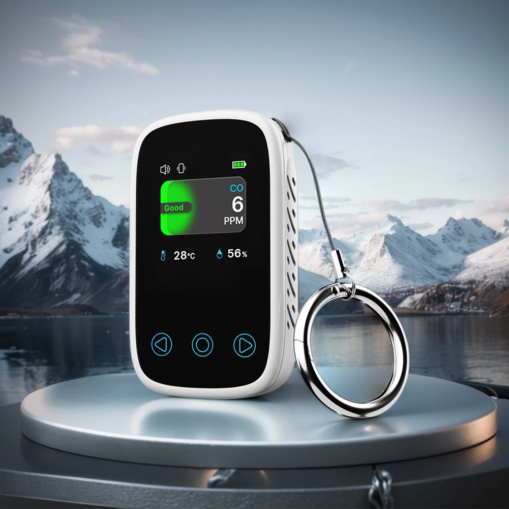 

3 in 1 Mini CO Detector Digital Display Portable Carbon Monoxide Gas Analyzer Type-C Rechargeable for Home Outdoor Garage Travel