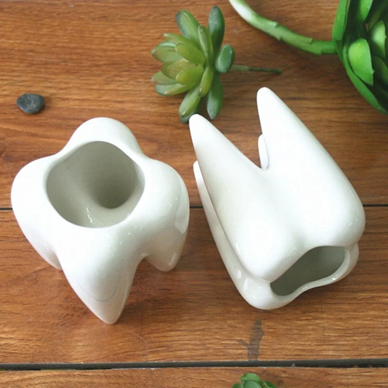 Tooth Shape Table Plant Pot White Ceramic Fleshy Small Flowerpot Culture Flower Pot Home Decoration Bonsai Pots