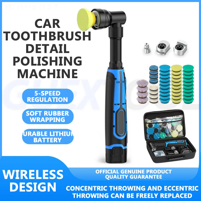 

Adjustable Speed Mini Cordless Polisher,Car Detailing Dual Action Rotary Buffer Auto Machine Set,Small Detail Beauty Polisher