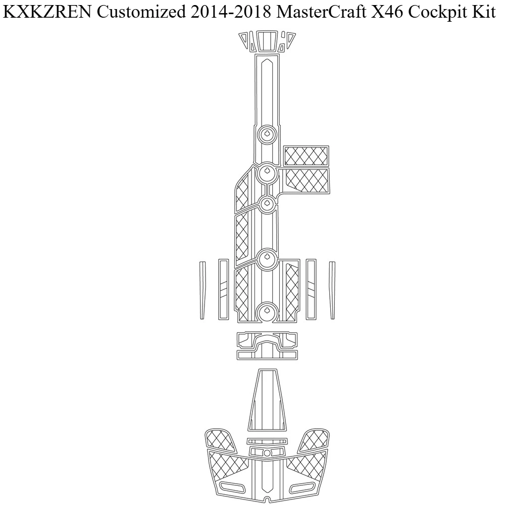 

KXKZREN Customized 2014-2018 MasterCraft X46 Cockpit Kit Marine Yacht EVA Foam Deck Sheet Non-slip Boat Faux Teak Flooring Pad