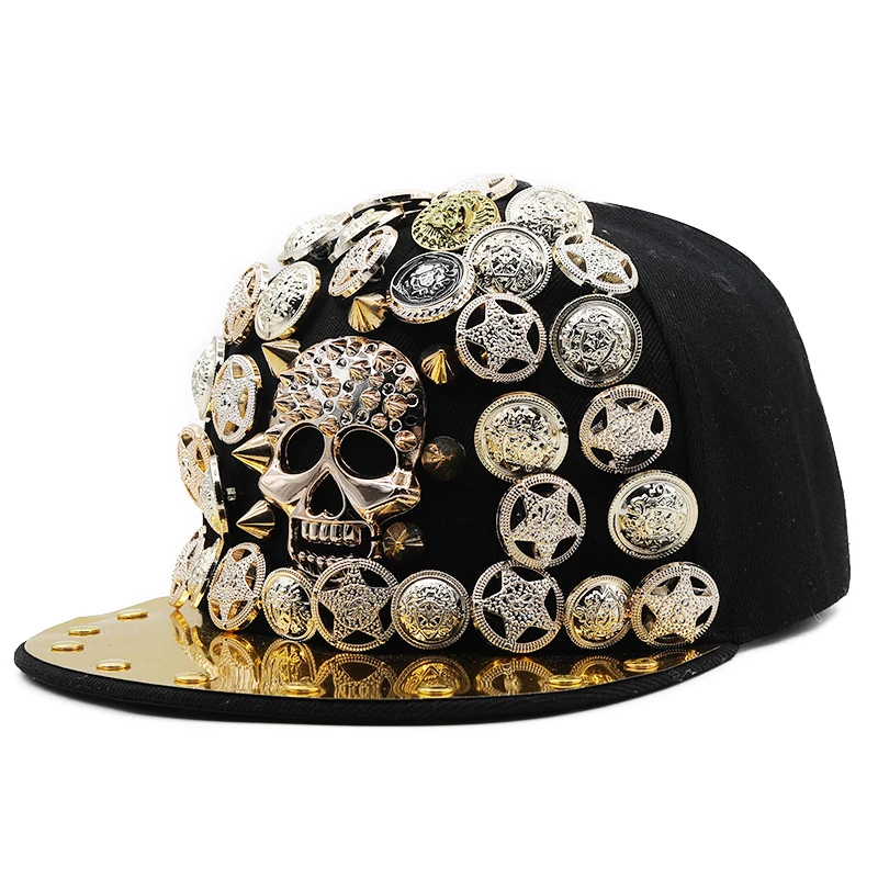 Adult Hip Hop PUNK Rock Full Spike Studs Rivets Snapback Women Caps Men boy Cool Flat Peaked Baseball Hats