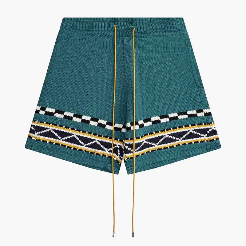 

Trendy Brand Totem Tassel ort Pants Knitted Rope Dstring Straight Leg Casual Trousers for Men And Women Summer Long Pants