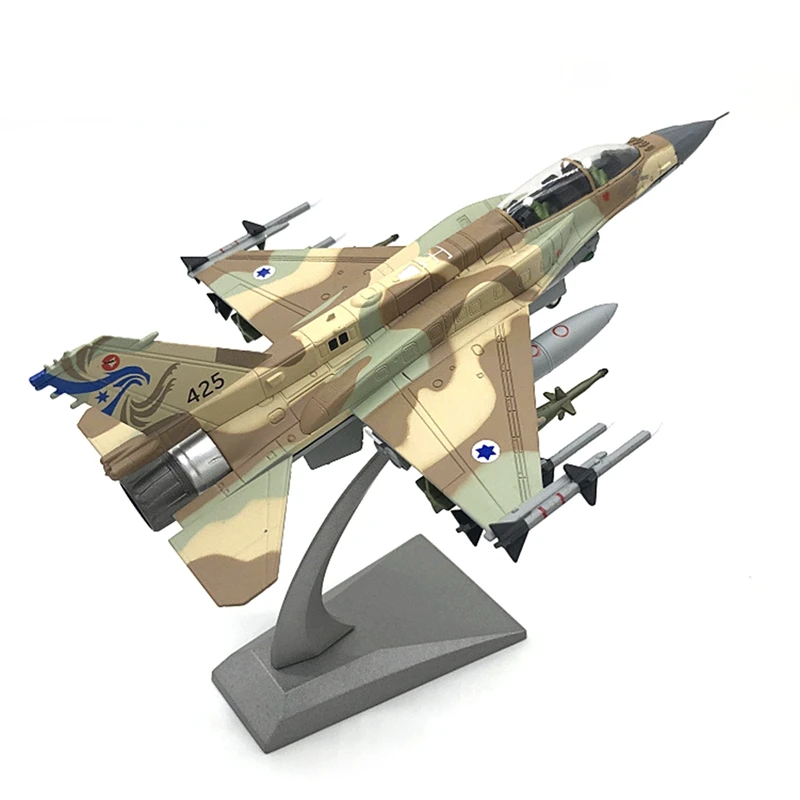 Israel Air Force Fighter F-16I Diecast Alloy Aircraft com suporte para crianças e adultos, decoração de casa e escritório, 1: 72