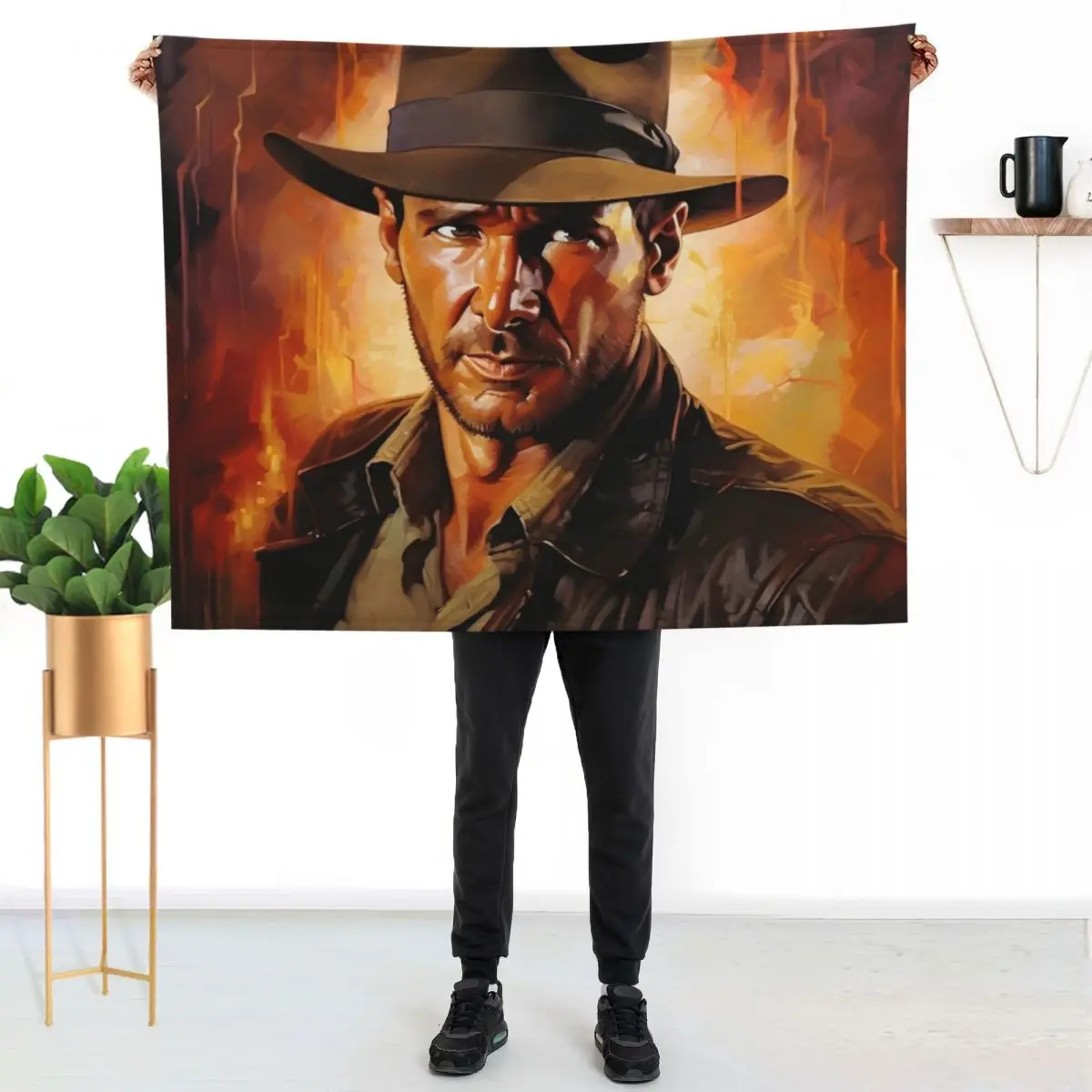 

Indiana Jones Artwork Throw Blanket Cozy Throw Blanket for Bed Sofa Chair