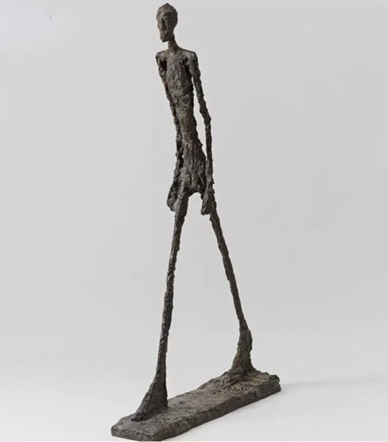 Bronze Walking Man Statue Sculpture by Giacometti Vintage Art Bronze Sculpture