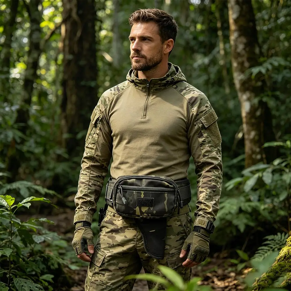 EDC Tactical Utility Belt Pouch Invisible Concealed Carry Waist Bag Nylon Waterproof Multi Pocket Outdoor Sports Bag