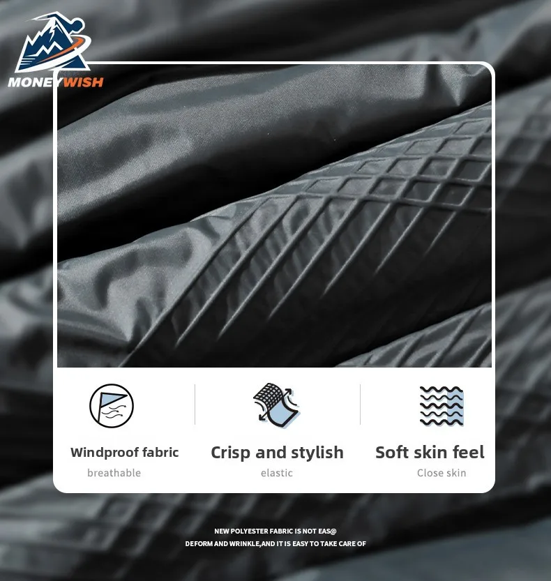 MONEYWISH الرجال أسفل سترة 90% الأبيض بطة أسفل القطن سميكة الباردة والدليل على ودافئة الكتف الملابس في الهواء الطلق الترفيه الشتاء أسفل سترة