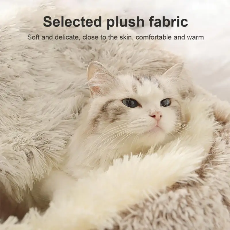 

Winter Pet Bed Soft And Comfortable Warm Shell Semi-enclosed Cat Mattress Cute Pet Cat Bed Kennel Dog Sleep Protector Pet Bed