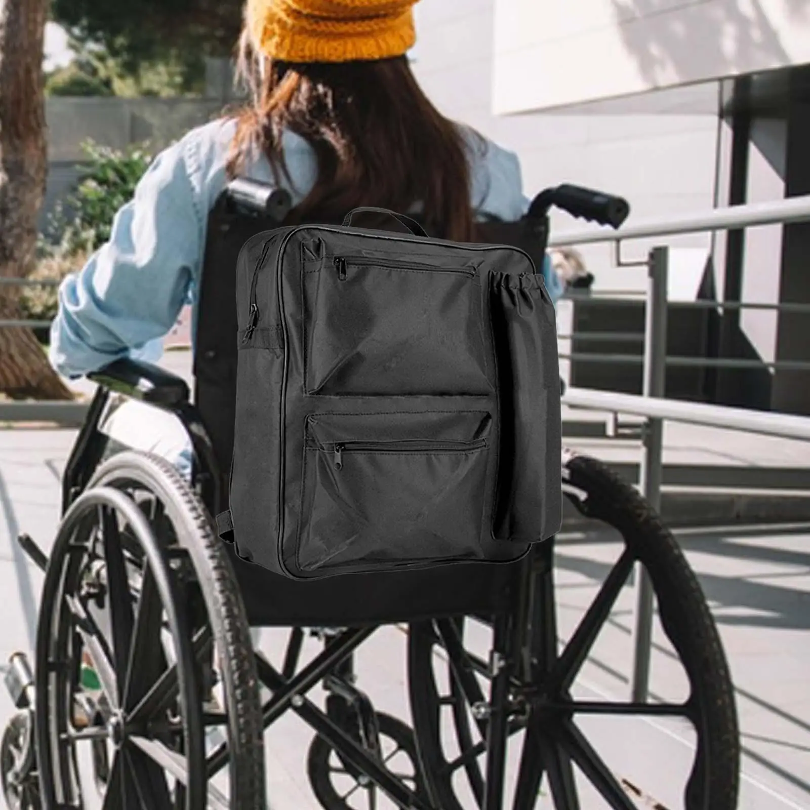 Wheelchair Backpack Bag Compact Wheelchair Pouch Bag for Wheelchair Users