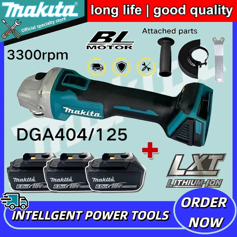 

Makita DGA404 125mm/100mm Brushless Rechargeable Cutting Machine Lithium Electric Angle Grinder High Power Polishing Machine