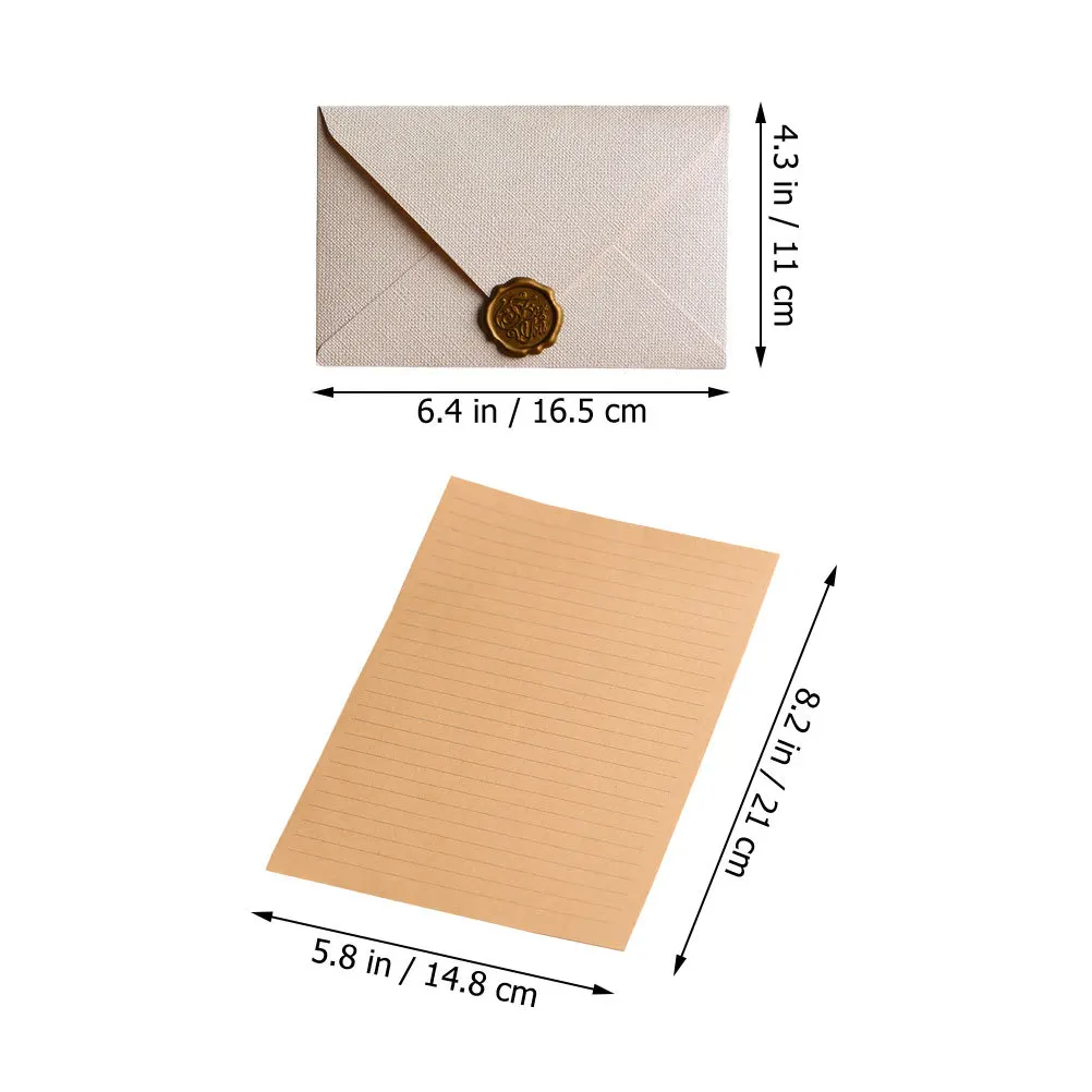 1Set Envelope and Writing Paper Kit Thin Lightweight Wear Resistant for Gift Cards Cash Tiny Treasures Party Wedding