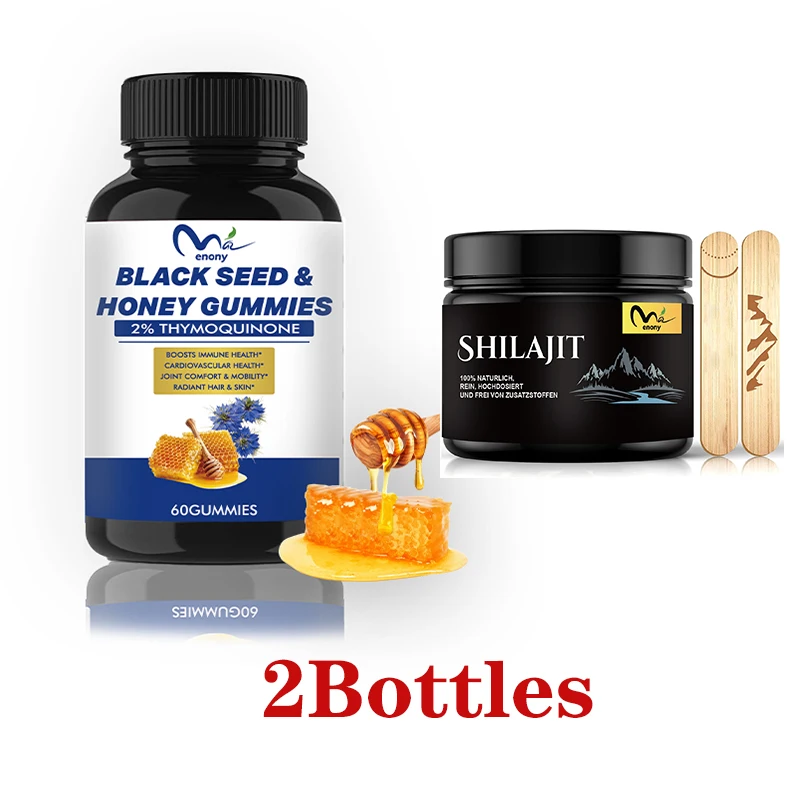 

1Bottles Black Seed Oil 60 GUMMIES and 1Bottle 100% High Purity Shilajit，Support Overall Health | Immune System Support -Non-GMO