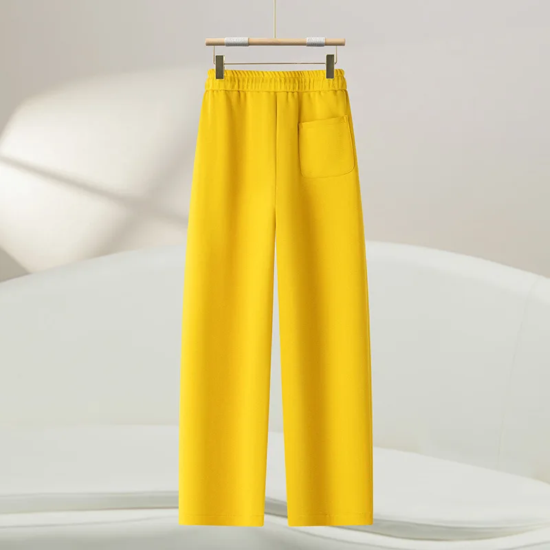 بنطال رياضي الموز الأصفر للنساء، للربيع والخريف، خصر مرن، تنحيف، متعدد الاستخدامات، كاجوال، رياضي، ساق مستقيمة، Scimita #3