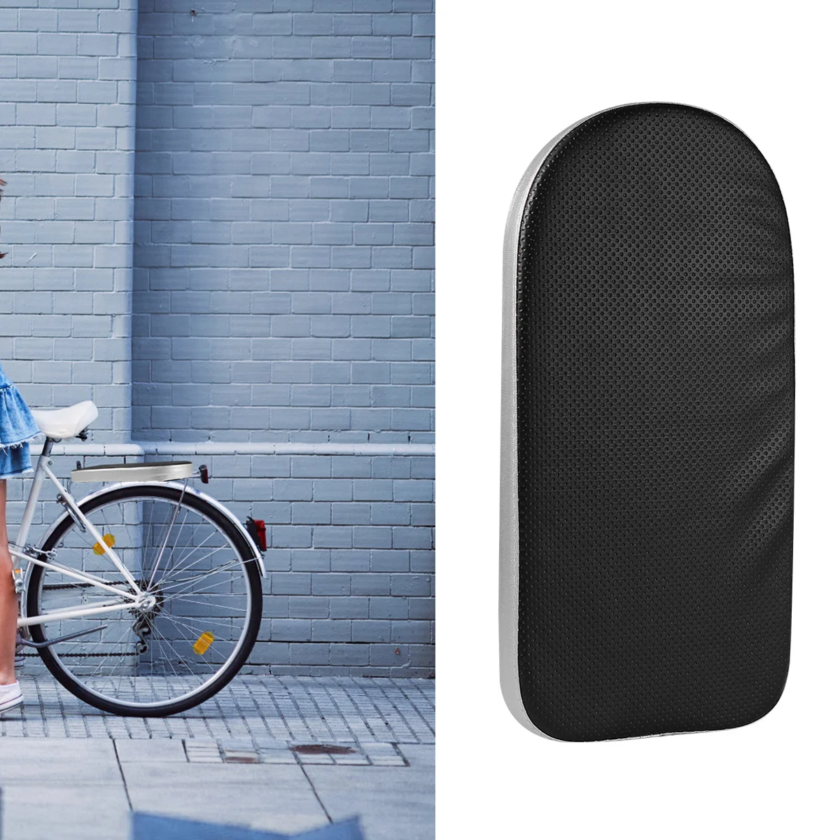 2Pcs Bike Saddle Cushion Thicken Easy Water Cleaning Double Strap Buckle Design Bike Rear Seat Cushion