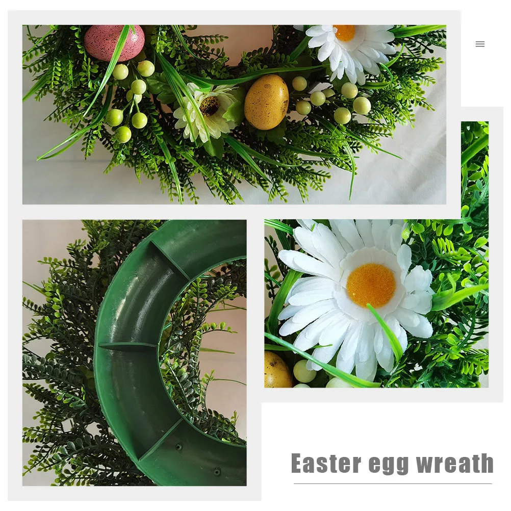 

Easter Egg Wreath Pendant Creative Festival Hanging Decor Door Window Realistic Artificial Wreath Ornament Door Window Pendant