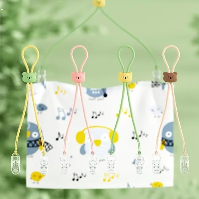 Baby Napkin Clips Bib Holder Clip Adjustable Napkin Neck Strap Silicone Lanyard
