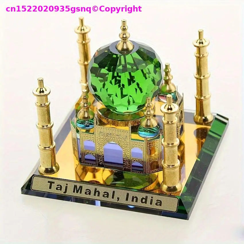 Taj Mahal Tomb Mosque Muslim art TOP craft ornament Crystal Carving crystal ornament Islamic Famous architecture good gift