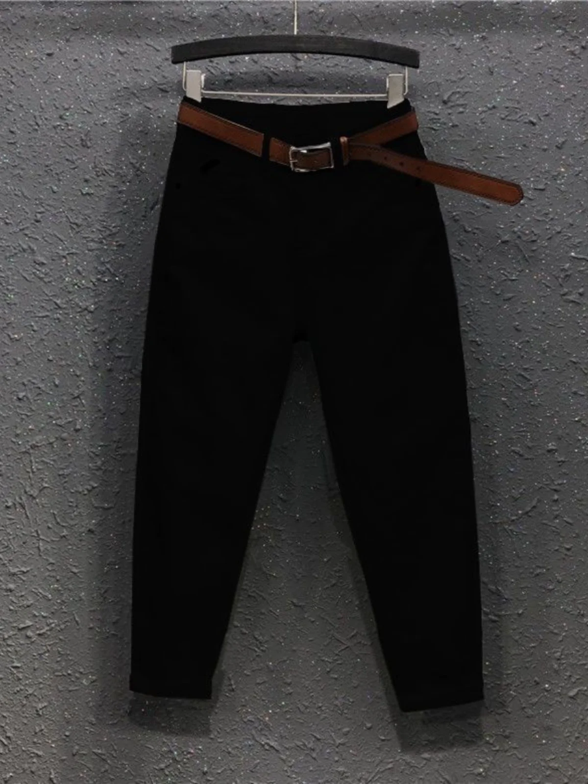 

High Waist Dad Jeans Women's Bla Loose Slimming ort Statured Cucumber Nine Points Harem Pants Pear ape Summer Jeans