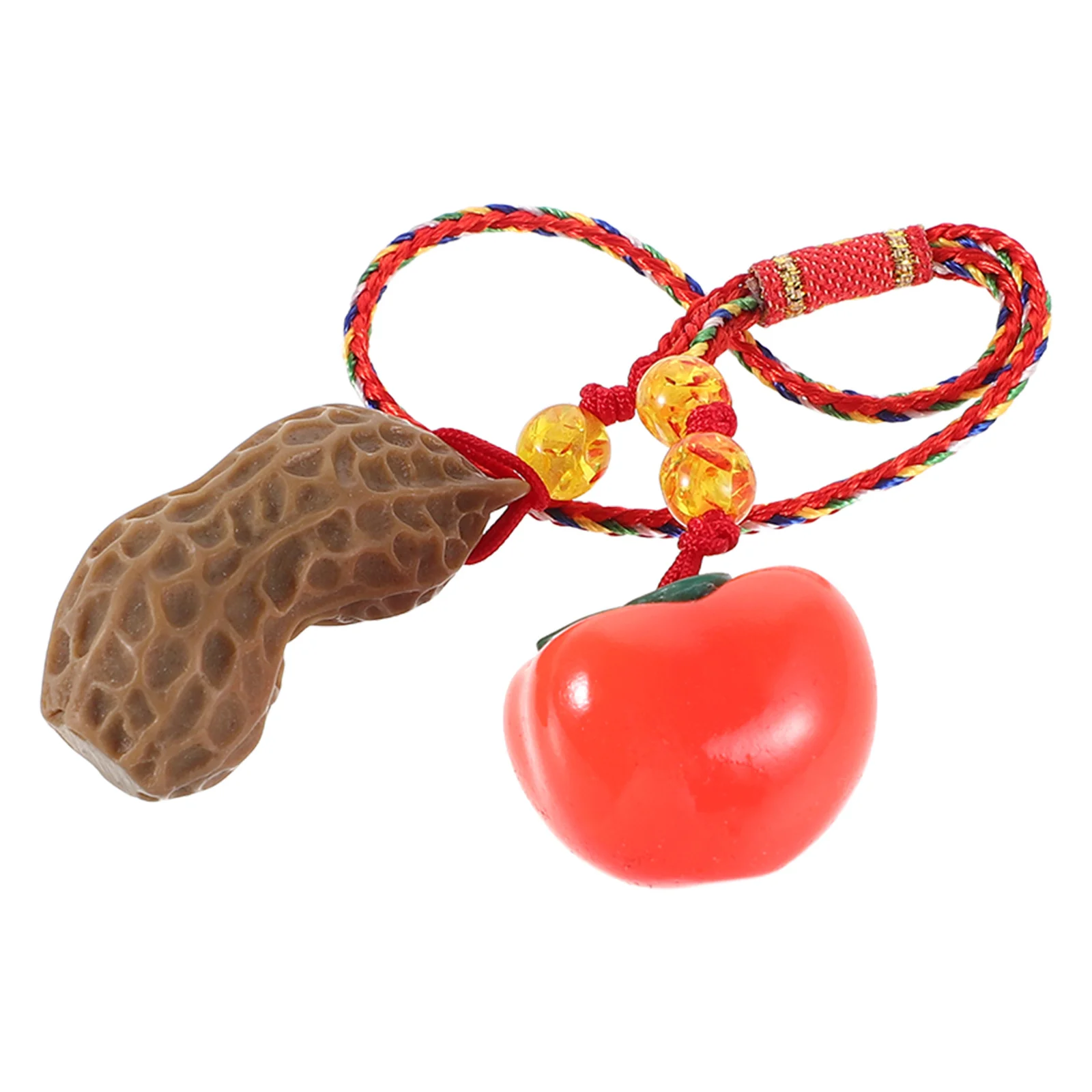 

Cute Resin Peanut Persimmon Keychain Fruit Pendant Bag Handbag Charm Decorative Ornament Accessory Key Chain Fruit
