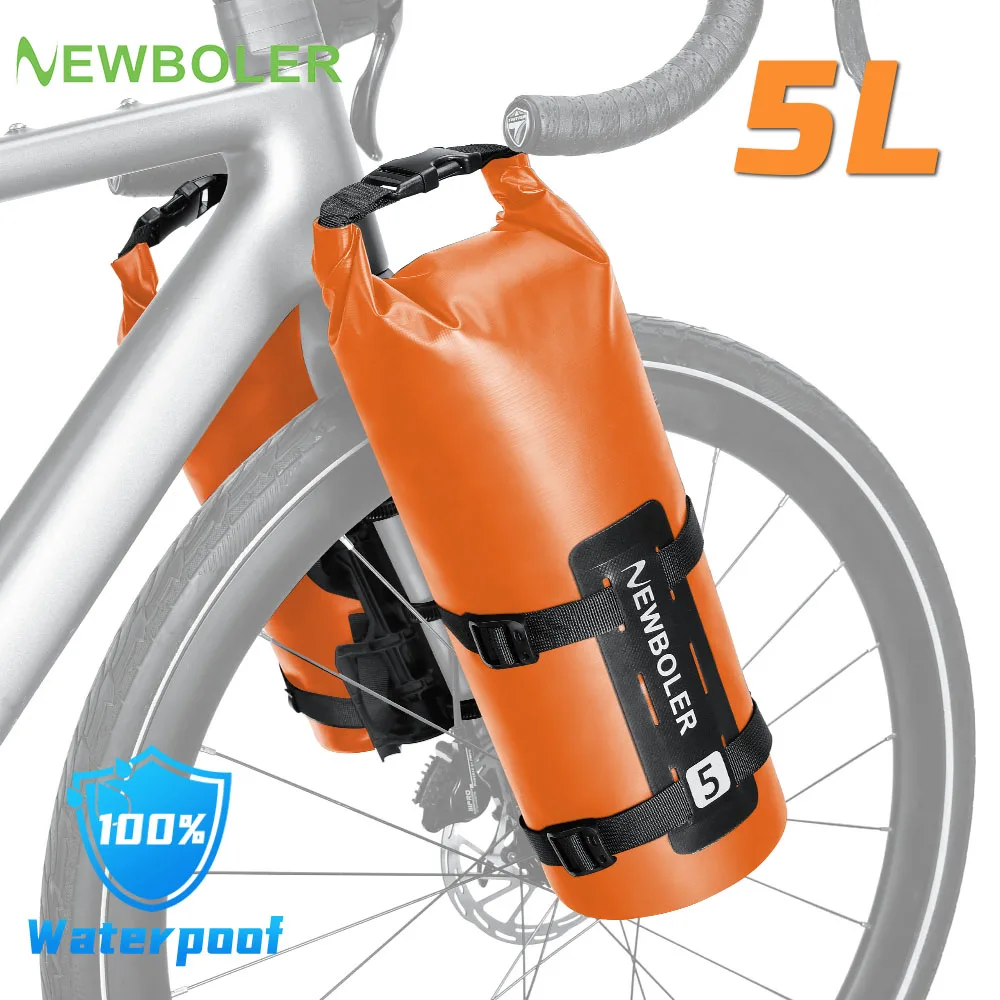 

NEWBOLER Велосипедная многофункциональная сумка на переднюю вилку, уличная водонепроницаемая сумка, вместимость 5 л, дорожная сумка для горного велосипеда на большие расстояния