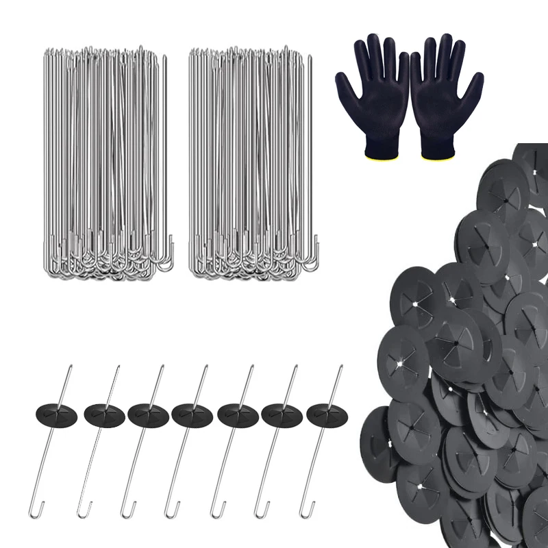 50-200pcs Solar Panel Bird Guard Clips,Black PVC Coated Galvanized Critter Guard for Clips,solar panel bird protection,Gloves