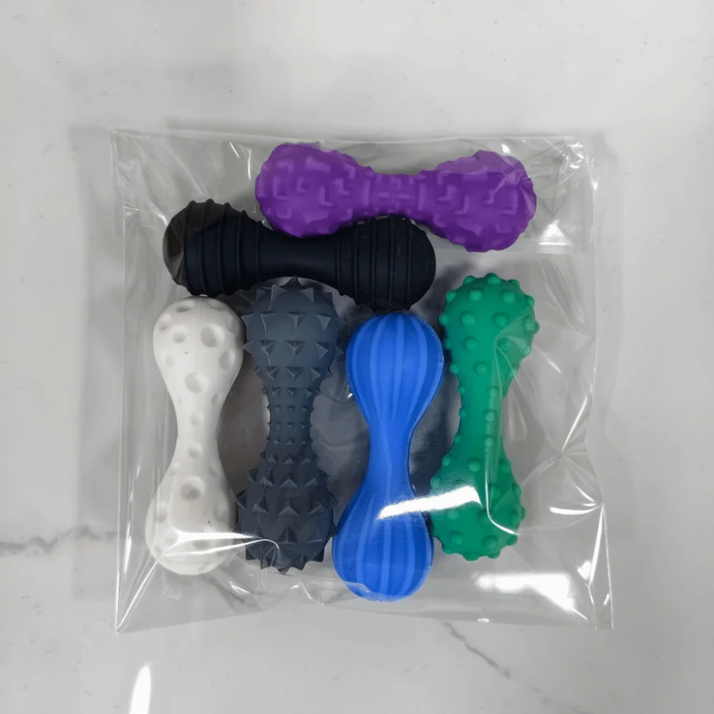 

6pcs/set Silicone Material Sensory Toys 6 Pack Small Size Fidget Toys Calming Effect Quiet Design Textured Sensory Toys