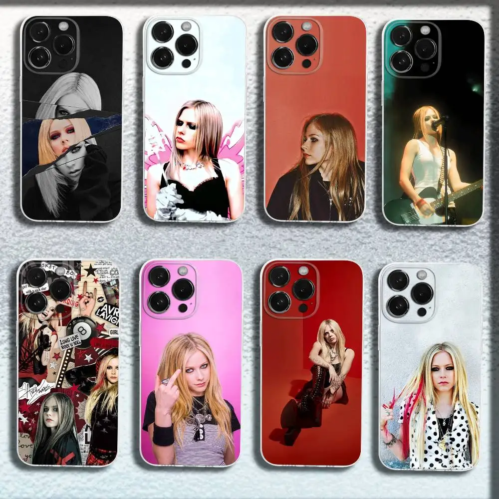 

Singer A-Avril Lavigne Phone Case For iPhone 16,15,14,13,12,11 Plus,Pro,Max,XR,XS,Plus,E,SE4,Mini Transparent Cover