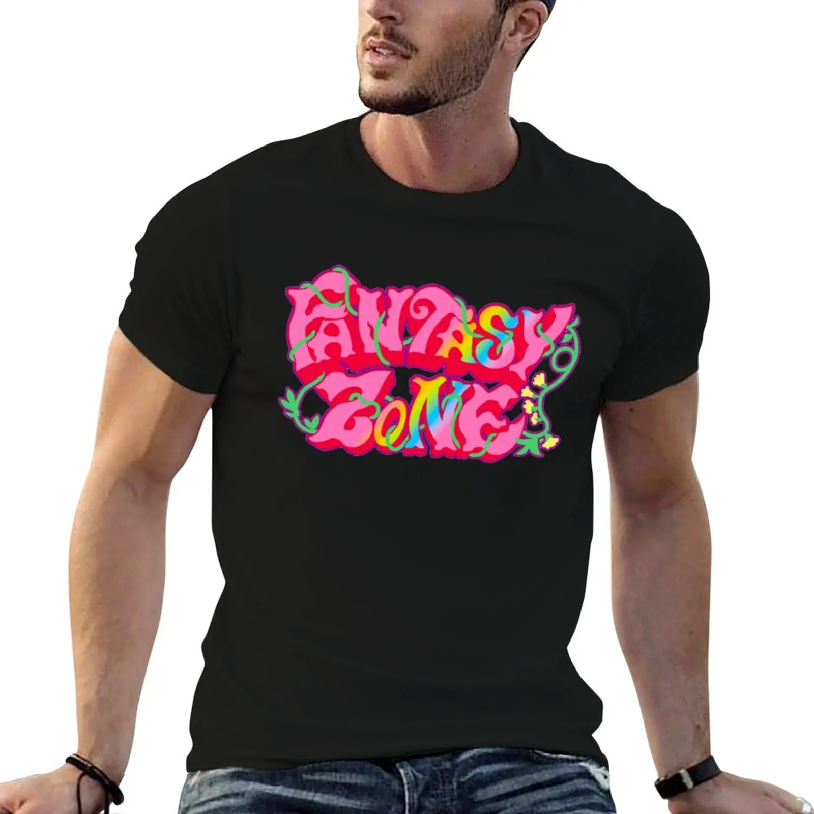 Fantasy Zone Logo T-Shirt cotton tshirt 100% black cotton t-shirt plain for man package t shirts for man cotton T-shirt