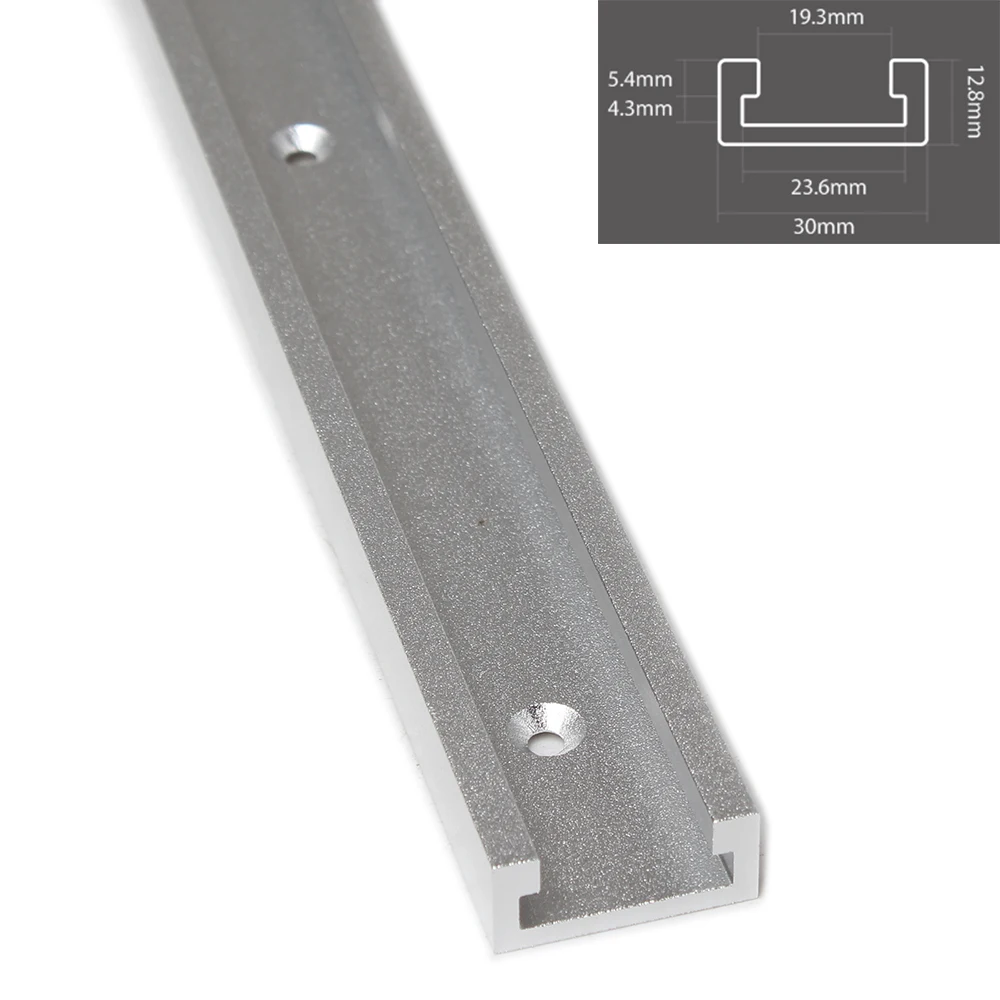 Aluminium Alloy T-slot Slide Track T-tracks Miter Track for Woodworking Table Saw Router Table Workbench Tools Type30 100-800mm