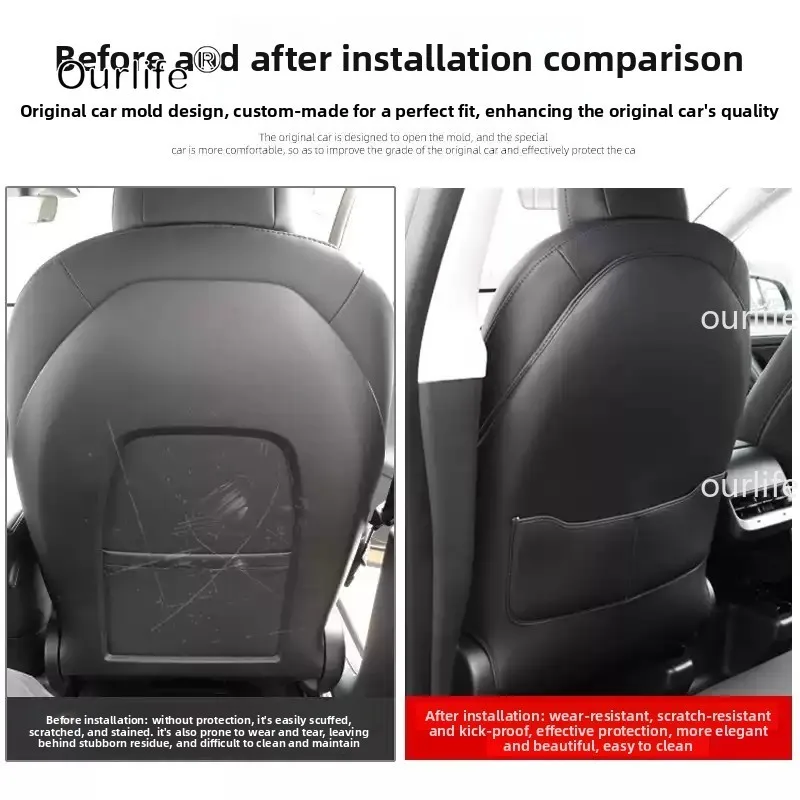 For Tesla seat anti kick pad Model Y 2026 all inclusive rear backrest pad interior modification
