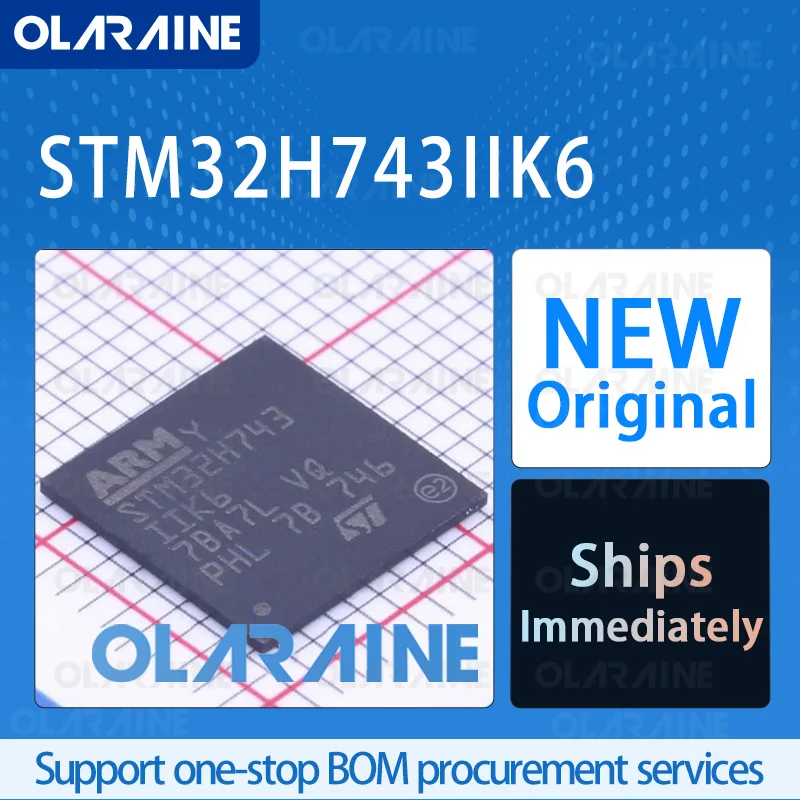 

1/5/10pcs STM32H743IIK6 BGA-201 original 100% New ic chip Microcontrollers Core Cortex M7 Program memory 2 MB Voltage -3.6 V