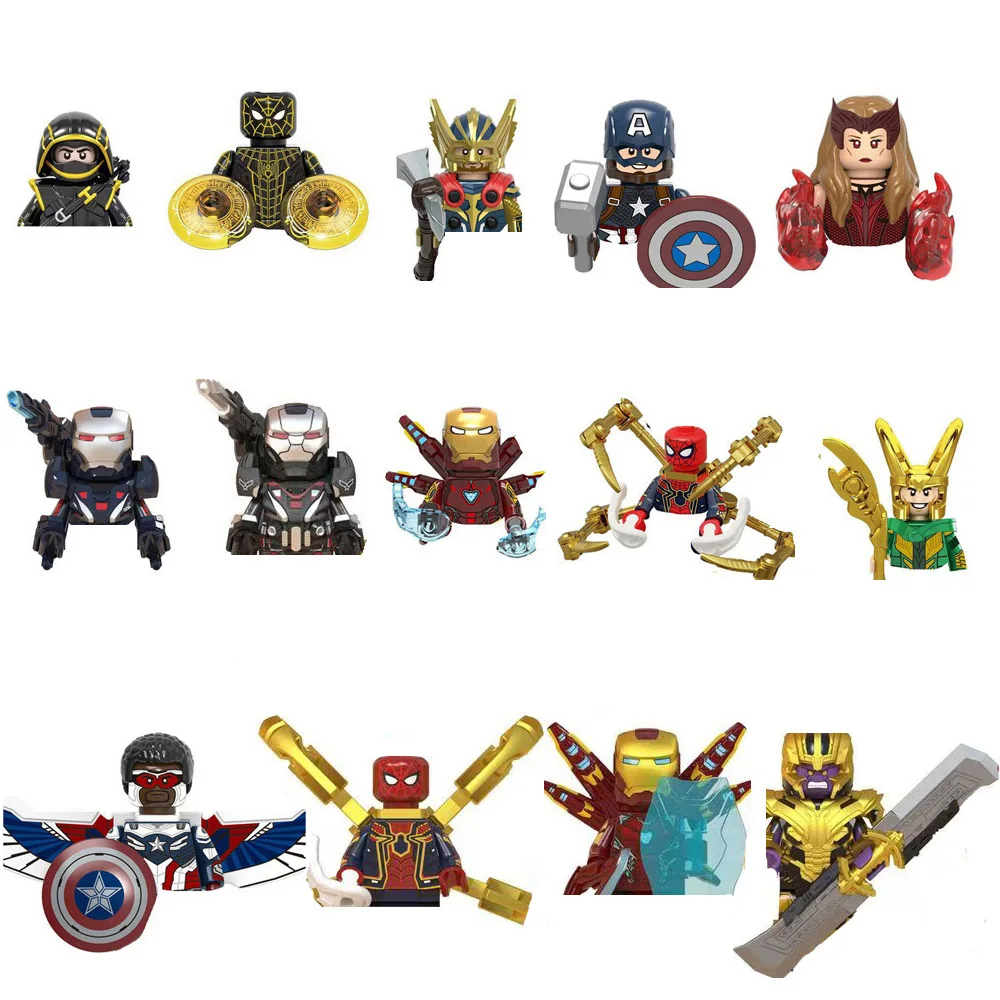 Мини-фигурка Marvel, подарочный блок, игрушка, Железный человек, детская головоломка, сборная игрушка, подарок на день рождения, мини-фигурка