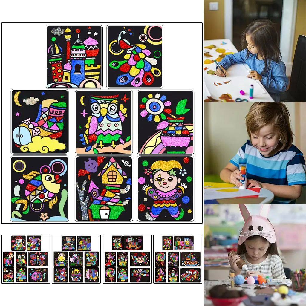 Aprendizagem desenho brinquedos diy transferência adesivo pintura artesanato prancheta