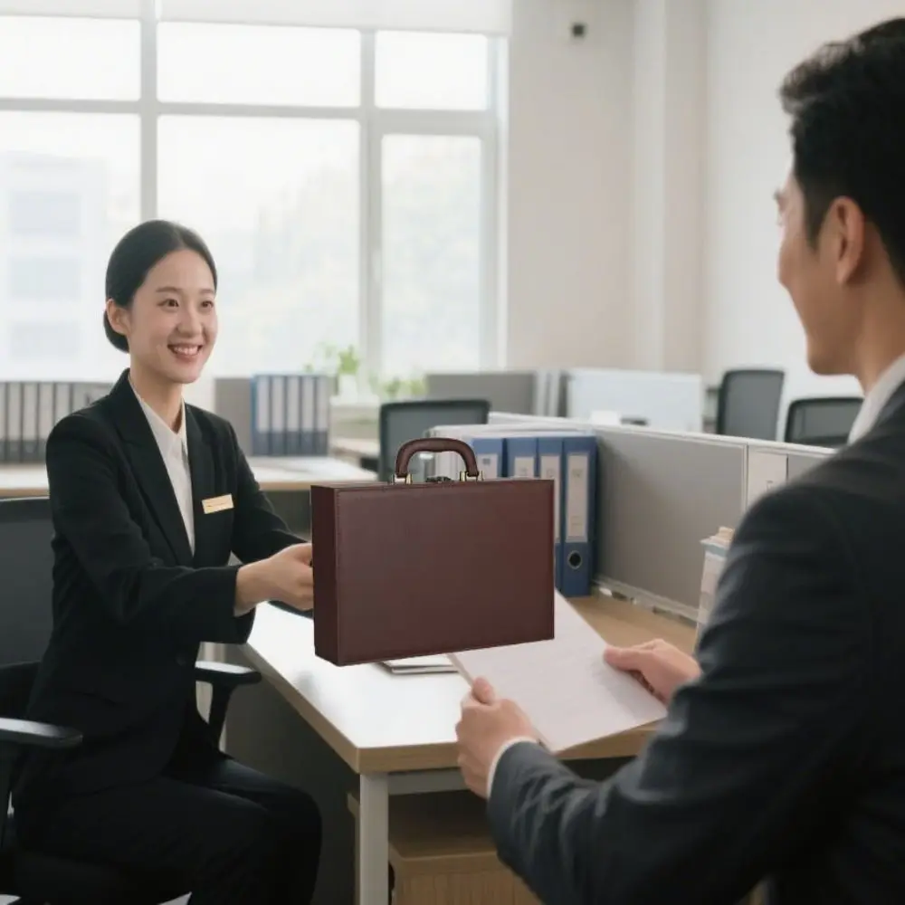 

PU Leather Room Delivery Box Multifunctional Large Capacity Handheld Document Storage Box Card Slot Lightweight